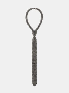 NWT Zara Metallic Tie Necklace